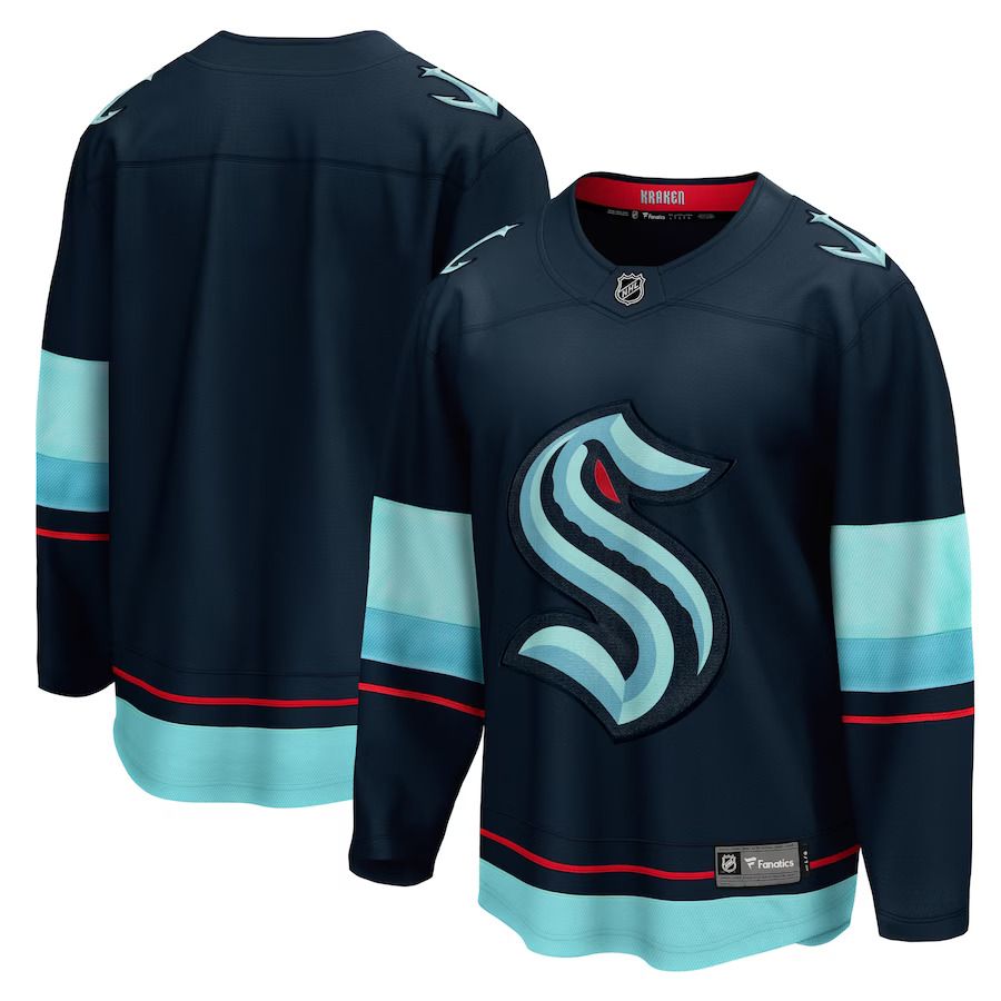 Men Seattle Kraken Fanatics Branded Deep Sea Blue Home Breakaway NHL Jersey->women nhl jersey->Women Jersey